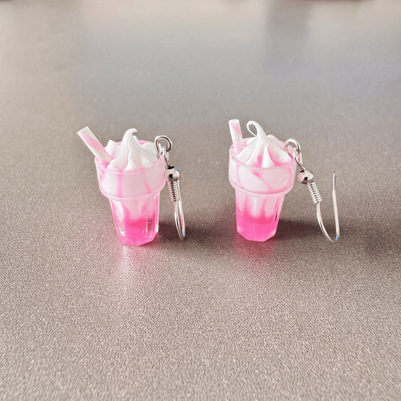 Ice Cream Sundae Pendant Earrings for Women